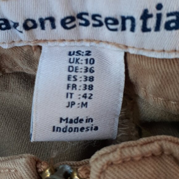NWT Women's Size 2 Stretch Camel Chino Tan Pants - Amazon Essentials - Picture 10 of 11